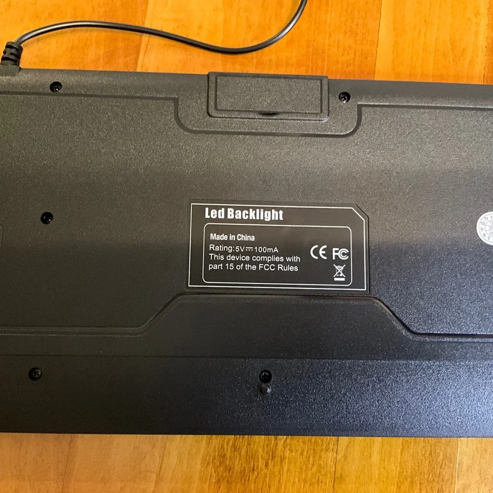 Large Print USB Wired Keyboard‎ LED Backlight Black for Computer PC Laptop